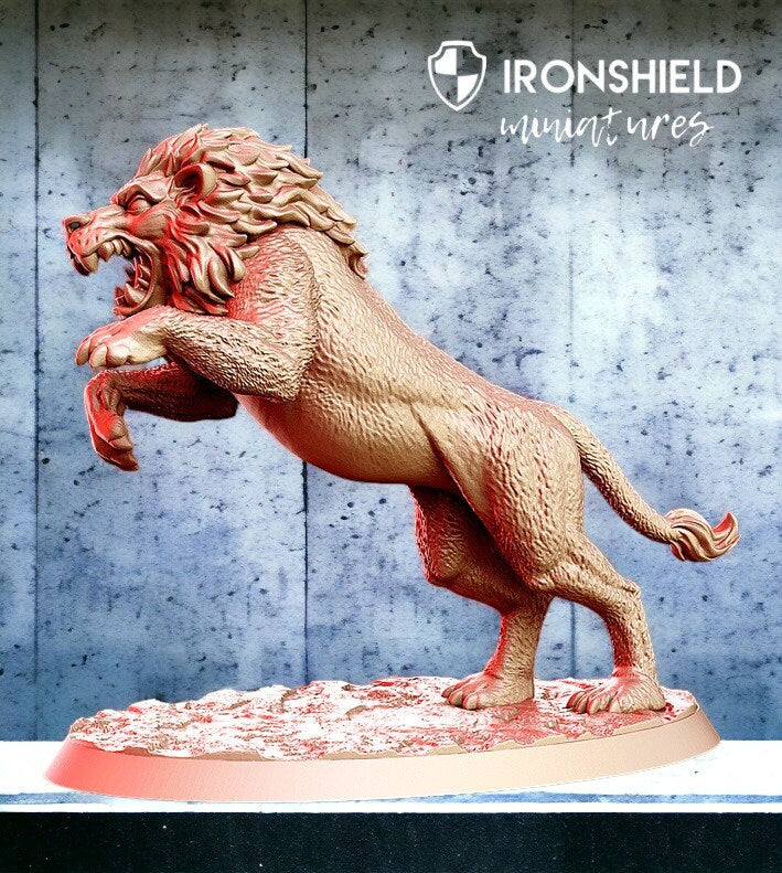 Raios- Lion Gladiator Wild Animal mini for dnd figure print 3d 12k miniature miniatures Gift Idea | Dungeons and Dragons | Tabletop