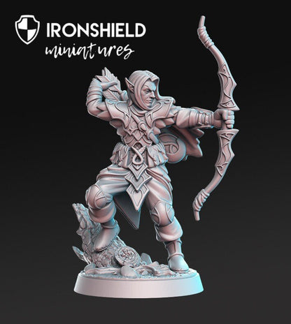 Turandur - high Elf Archer Combat Shooting mini for dnd figure print 3d 12k miniature miniatures Gift Idea  Dungeons and Dragons Tabletop