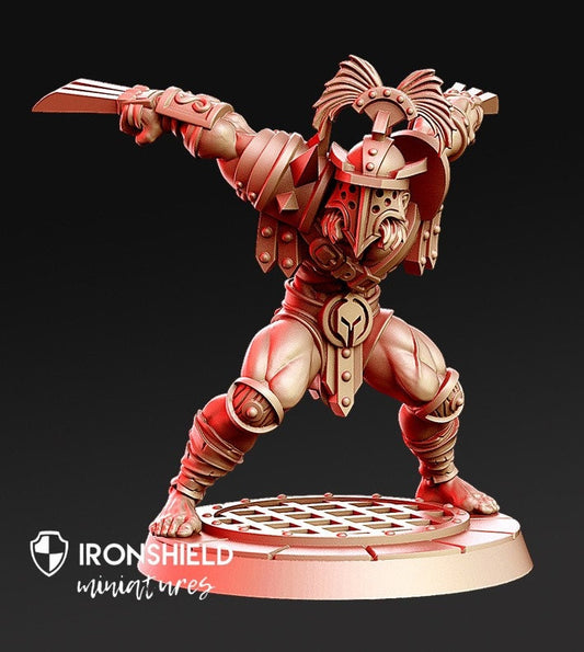 Wolverios Berserker Gladiator Wolverine Spartan mini for dnd figure print 3d miniature miniatures Gift Idea  Dungeons and Dragons Tabletop