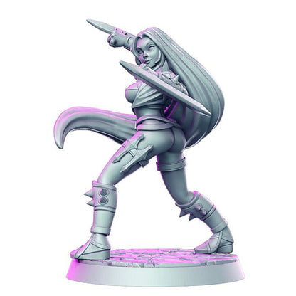 Ako blade girl fighter woman detailed minis for dnd figure print 3d resin 12k 32mm miniatures figures mini