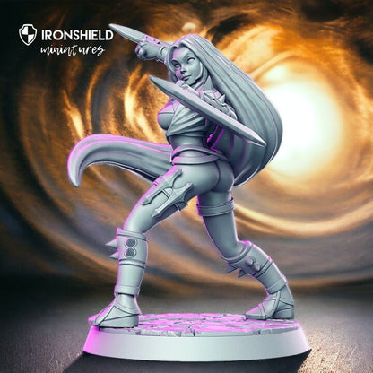 Ako blade girl fighter woman detailed minis for dnd figure print 3d resin 12k 32mm miniatures figures mini