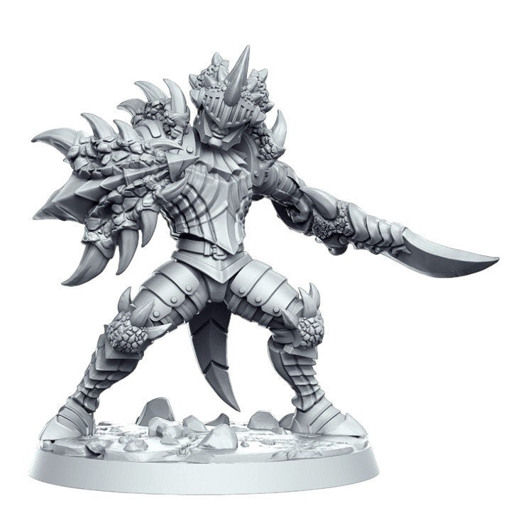 Azzidesh lizard blind warrior ram destroyer armed  detailed minis for dnd figure print 3d resin 12k 32mm miniatures figures mini