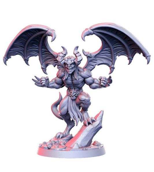 Dhamai winged demon hunter detailed minis for dnd figure print 3d resin 12k 32mm miniatures figures mini