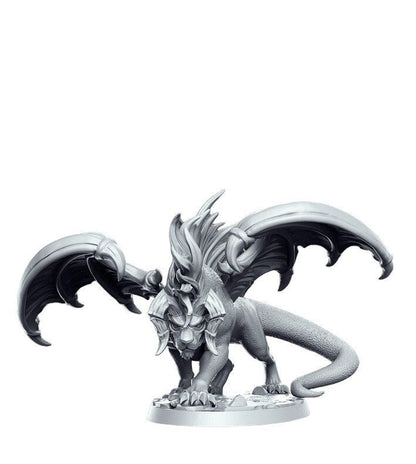 Carac chimera demon monster tiger with wings detailed minis for dnd figure print 3d resin 12k 32mm miniatures figures mini