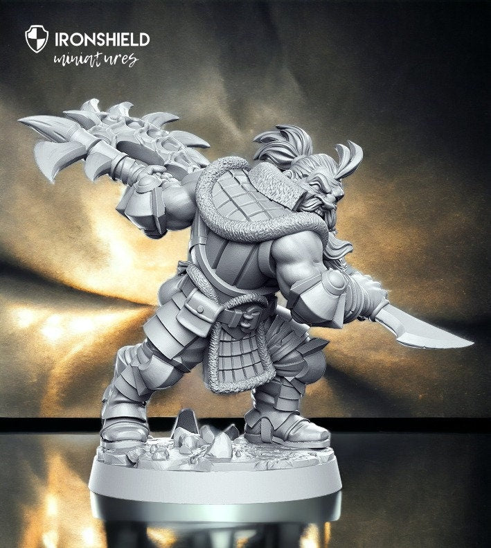 Gandharr berserker dagger warrior barbarian detailed mini for dnd figure print 3d resin 12k 32mm miniatures figures mins