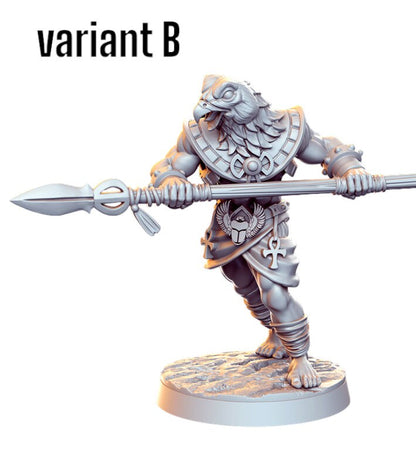 Horathi Egyptian eagle god warrior 2 variants detailed mini for dnd figure print 3d resin 12k 32mm miniatures figures mins