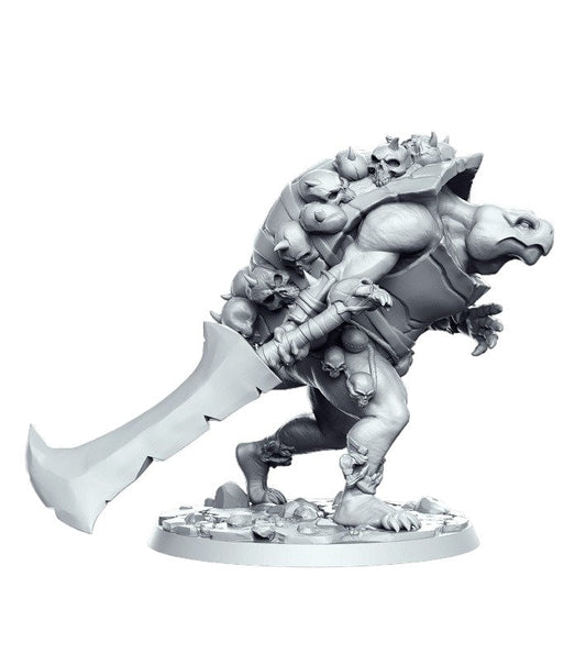 Kurgh warrior turtle death tamer soul ninja turtle detailed mini for dnd figure print 3d resin 12k 32mm miniatures figures mins