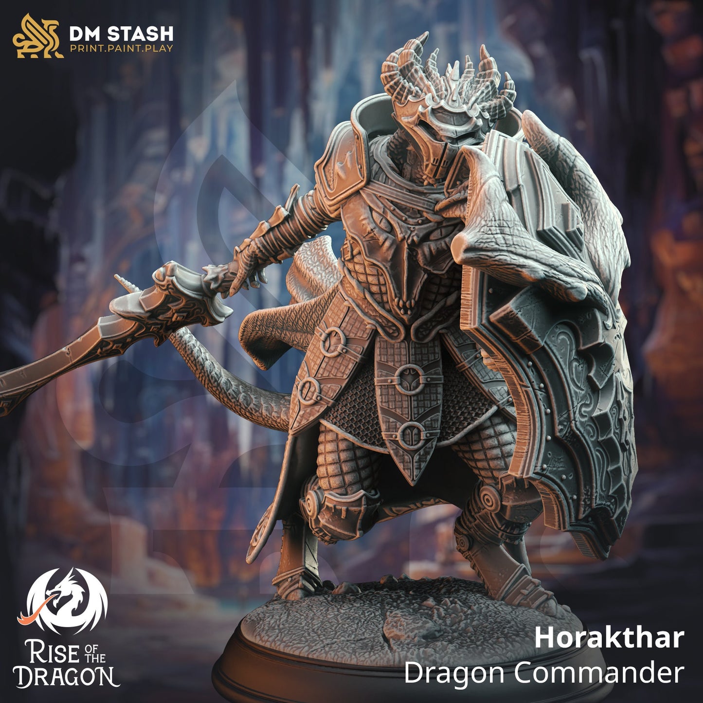 Horakthar - Dragon Commander (3 Variants) Rise of Dargon figure print 3d 12k miniature Gift Idea | Dungeons & Dragons | Tabletop | DM Stash