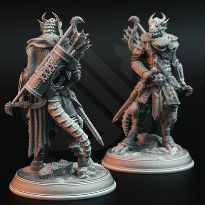 Dragonborn Drakewarden Ranger - Zandoril Archer figure with base print 3d 12k miniature Gift Idea mini Dungeons & Dragons Tabletop  DM Stash