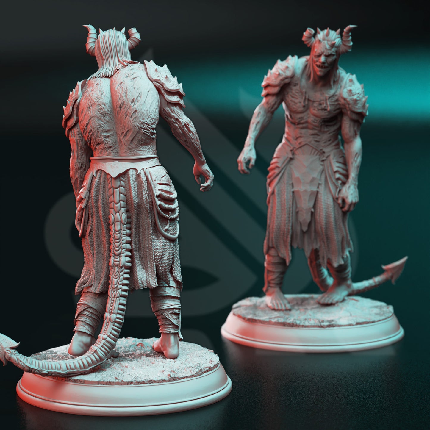 Tiefling Devil Servants Pack  The Converted (3 Variants) Figure + Base print 3d 12k miniature Gift Idea Dungeons & Dragons Tabletop DM Stash