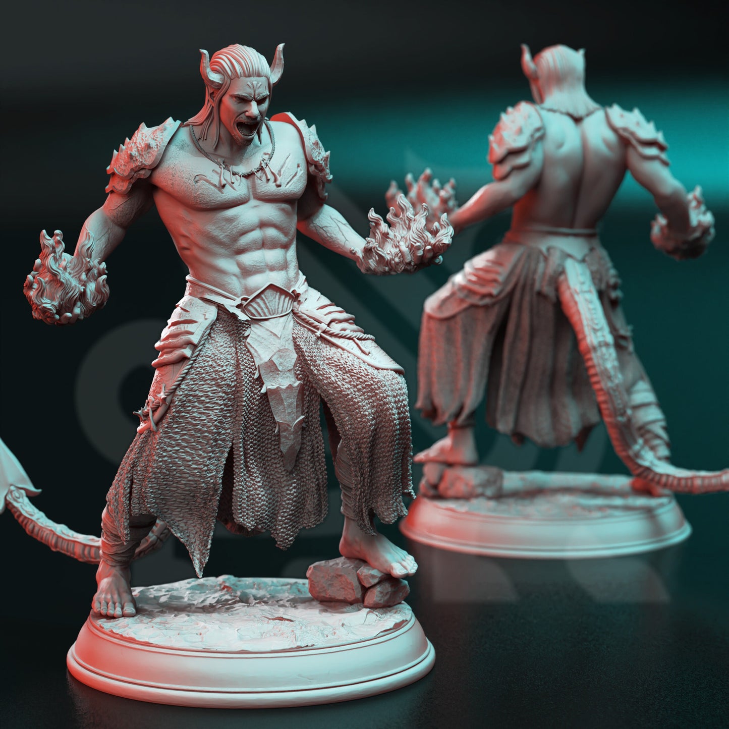 Tiefling Devil Servants Pack  The Converted (3 Variants) Figure + Base print 3d 12k miniature Gift Idea Dungeons & Dragons Tabletop DM Stash