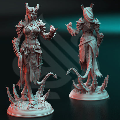 Tiefling Fiend Warlock - Skardi Demon Devil Figure + base print 3d 12k miniature Gift Idea mini |Dungeons & Dragons | Tabletop | DM Stash