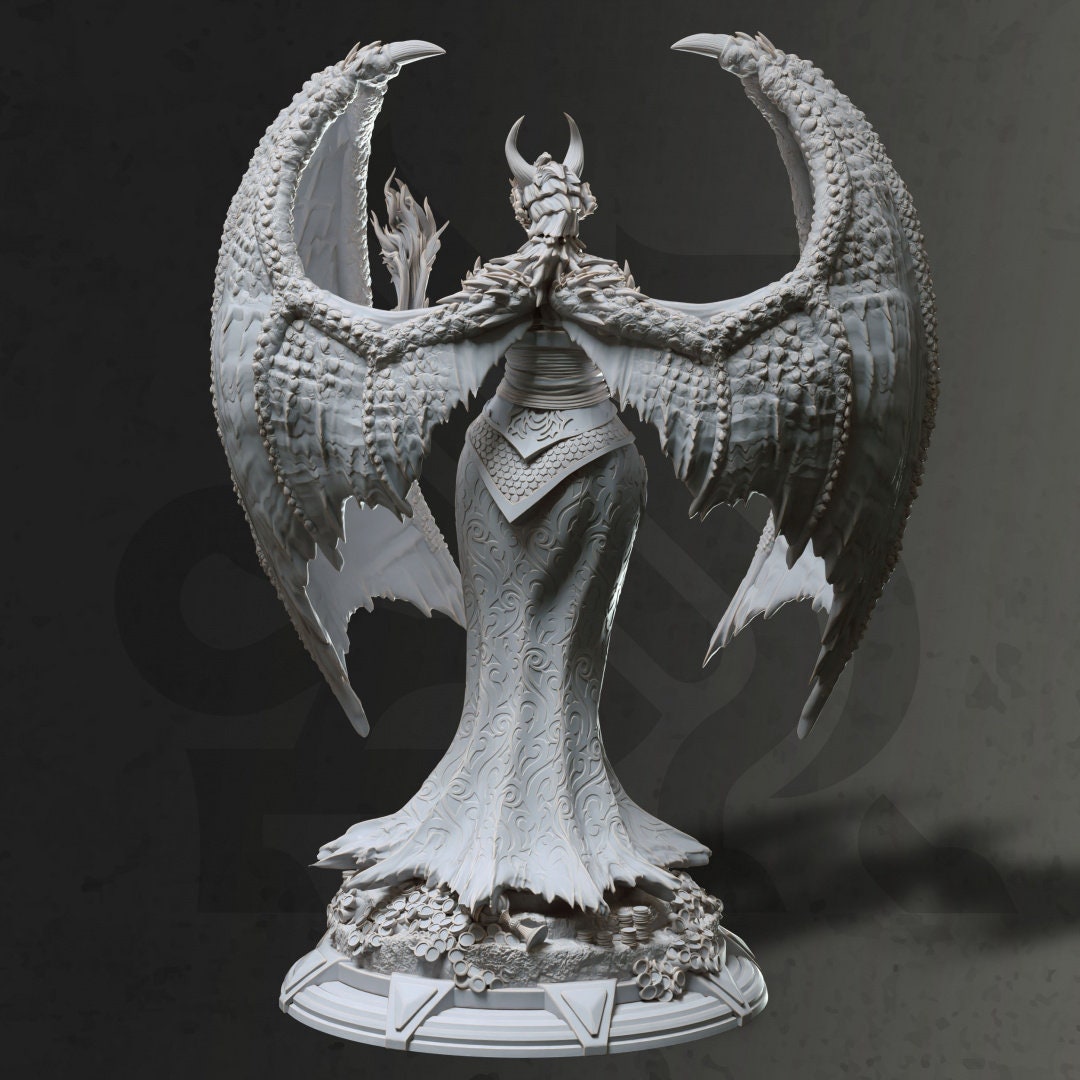 Dragon Warlock - Tharvaya Warrior Figure + Base print 3d 12k miniature Gift Idea mini |Dungeons & Dragons | Tabletop | DM Stash