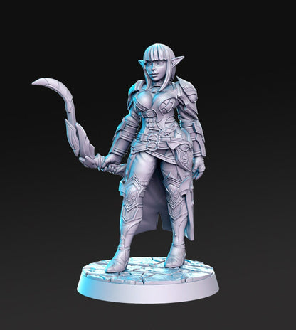 Mirvielle Female Archer mythical girl with a bow detailed mini for dnd figure print 3d resin 12k 32mm miniatures figures mins