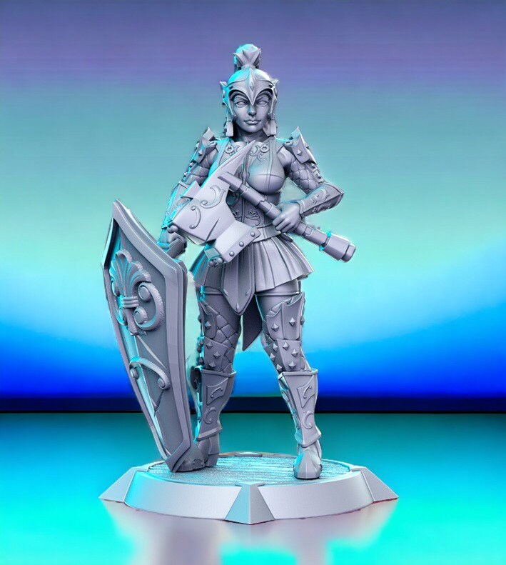 Cara - woman gladiator for dnd figure print 3d miniature miniatures | Gift Idea | Dungeons and Dragons | Tabletop | RN Estudio