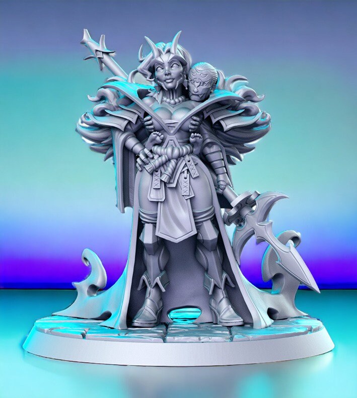 Oni Sorceress - demon lady hunter for dnd figure print 3d miniature miniatures | Gift Idea | Dungeons and Dragons | Tabletop | RN Estudio