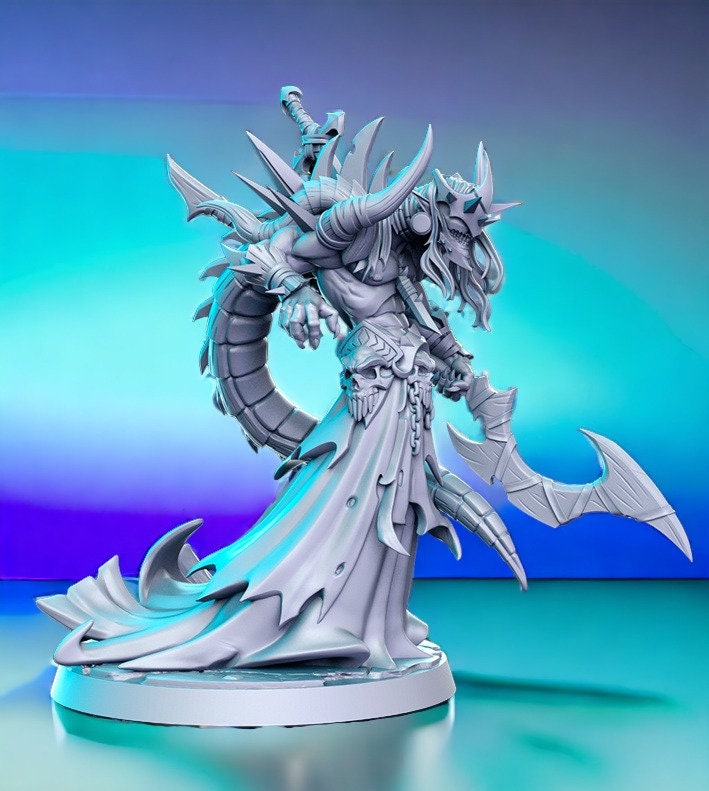 Kujla Necromancer - undead demon for dnd figure print 3d miniature miniatures | Gift Idea | Dungeons and Dragons | Tabletop | RN Estudio