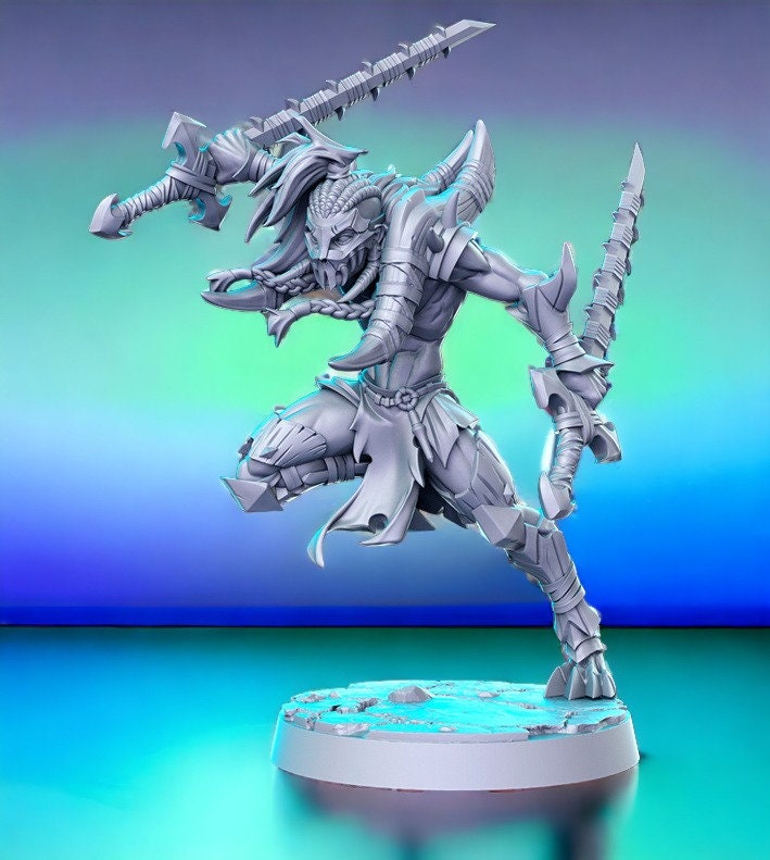 Kujla Berserker - undead warrior for dnd figure print 3d miniature miniatures | Gift Idea | Dungeons and Dragons | Tabletop | RN Estudio