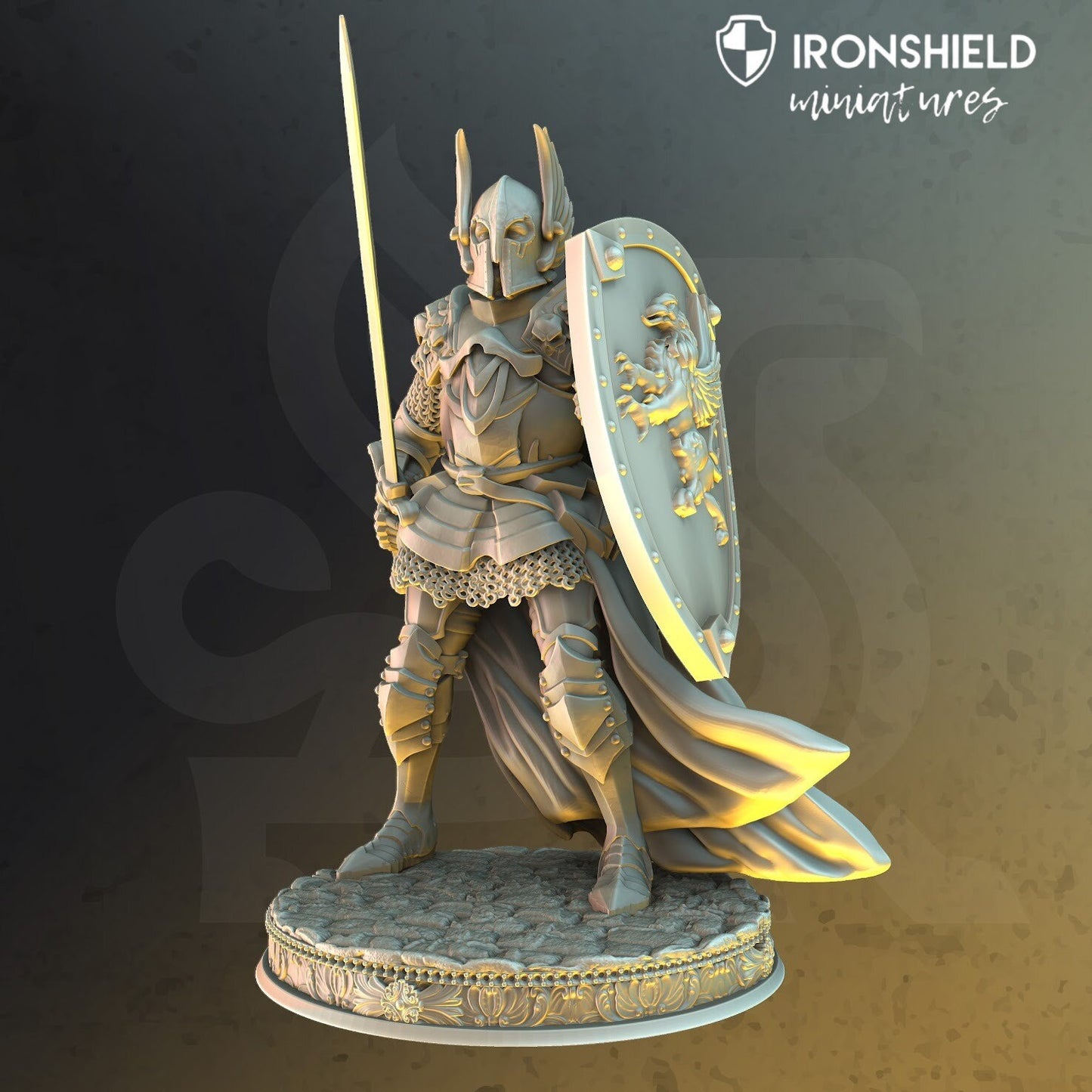 Sergeant - Silus Knight Soldier Figure + Base print 3d 12k miniature Gift Idea mini |Dungeons & Dragons | Tabletop | DM Stash