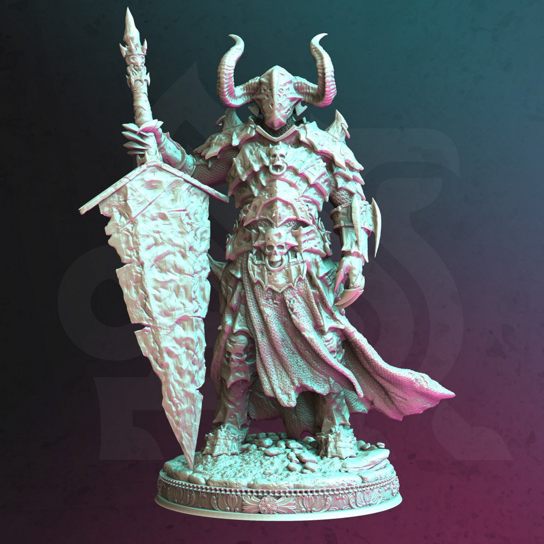 Death Knight - Morian Fairhair Figure + Base print 3d 12k dnd miniature Gift Idea mini |Dungeons & Dragons | Tabletop | DM Stash