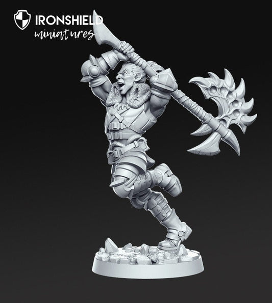 Varekh - Human hunter axe warrior detailed mini for dnd figure print 3d 32mm 12k miniatures Gift Idea | Dungeons and Dragons | Tabletop