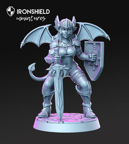 Xyrena - Sucubus devil warrior demon mini for dnd figure print 3d 12k miniature 32mm miniatures Gift Idea | Dungeons and Dragons | Tabletop