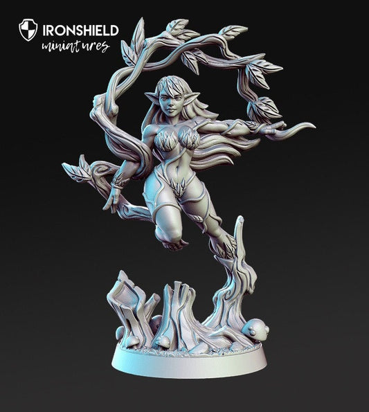 Alura - Forest Dryad Leafes Naked Nude Elf mini for dnd figure print 3d 12k miniature miniatures Gift Idea | Dungeons and Dragons | Tabletop