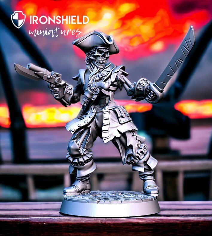 Billy the Bone- Pirate Skeleton Black Pearl mini for dnd figure print 3d 12k miniature miniatures Gift Idea | Dungeons and Dragons Tabletop