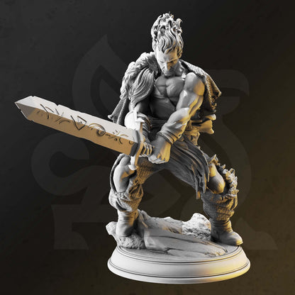 Ragged Bloodhunter Captain - Gaius Figure + Base print 3d 12k miniature Gift Idea | Dungeons & Dragons | Tabletop | DM Stash