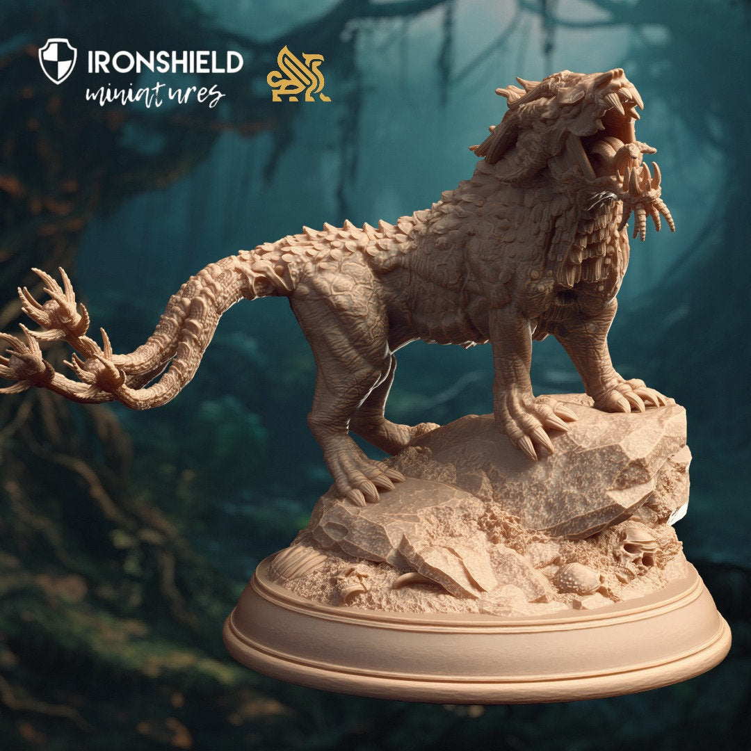 Godless Panther - Estranith Big Figure + Base (50mm) print 3d 12k miniature Gift Idea | Dungeons & Dragons | Tabletop | DM Stash