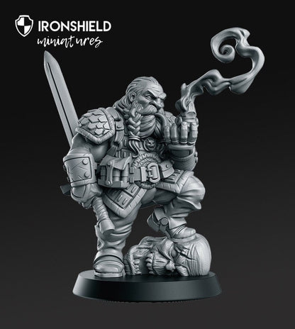 Garaldir - Dwarf Witcher Smoke Warrior mini for dnd figure print 3d 12k miniature miniatures Gift Idea | Dungeons and Dragons | Tabletop