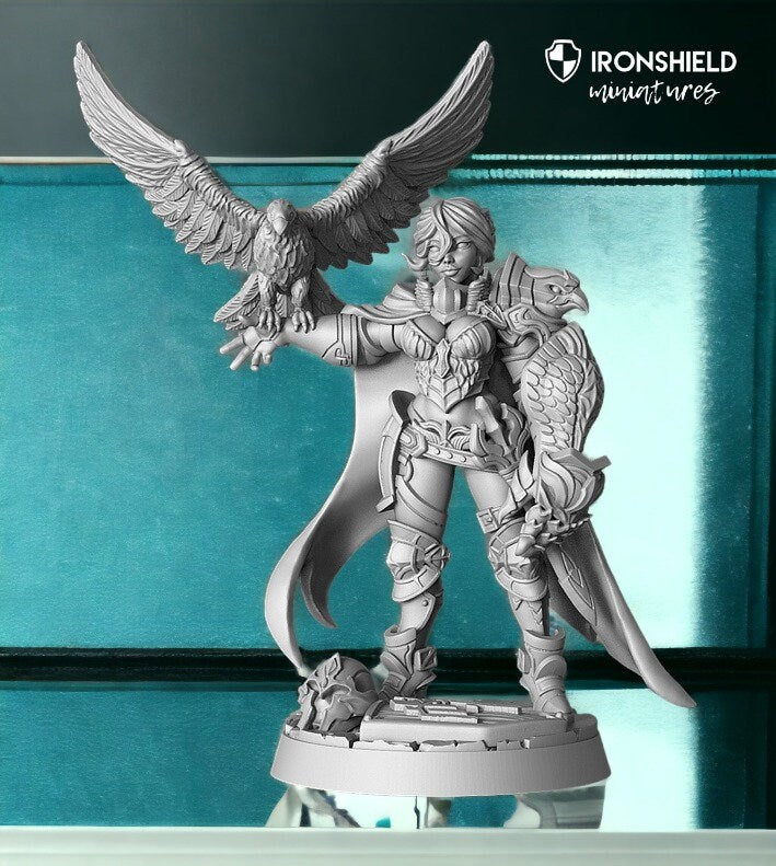 Nadia- Falconer Ward Paladin Eagle Warrior mini for dnd figure print 3d 12k miniature miniatures Gift Idea | Dungeons and Dragons | Tabletop