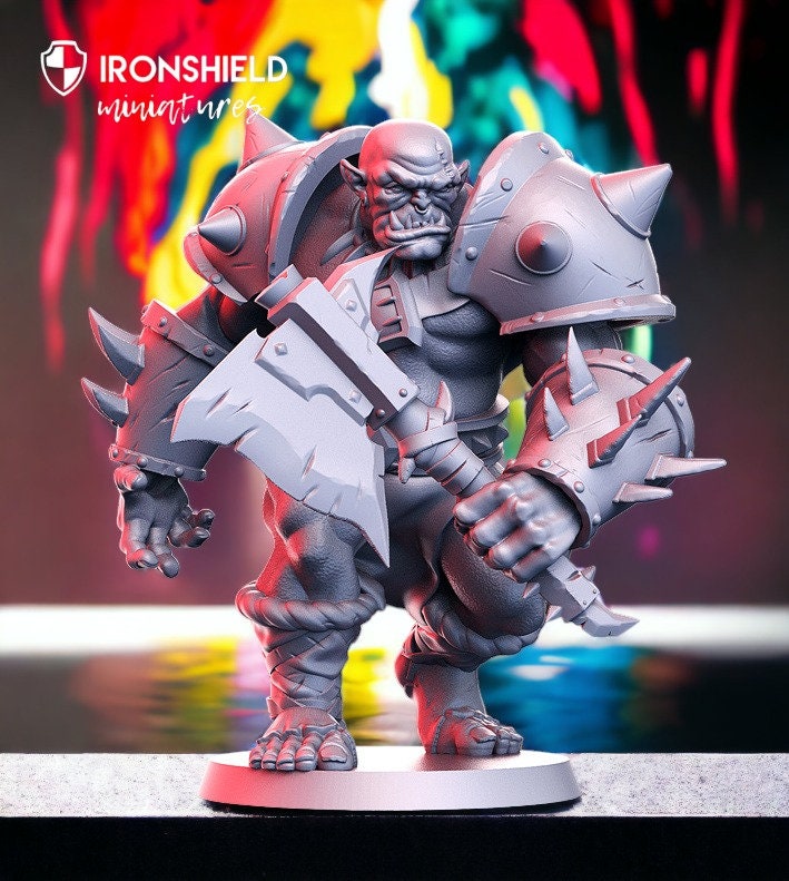 Orktar Orc Chieftain Gigant Mutant Ogre Fight mini for dnd figure print 3d 12k miniature miniatures Gift Idea Dungeons and Dragons Tabletop