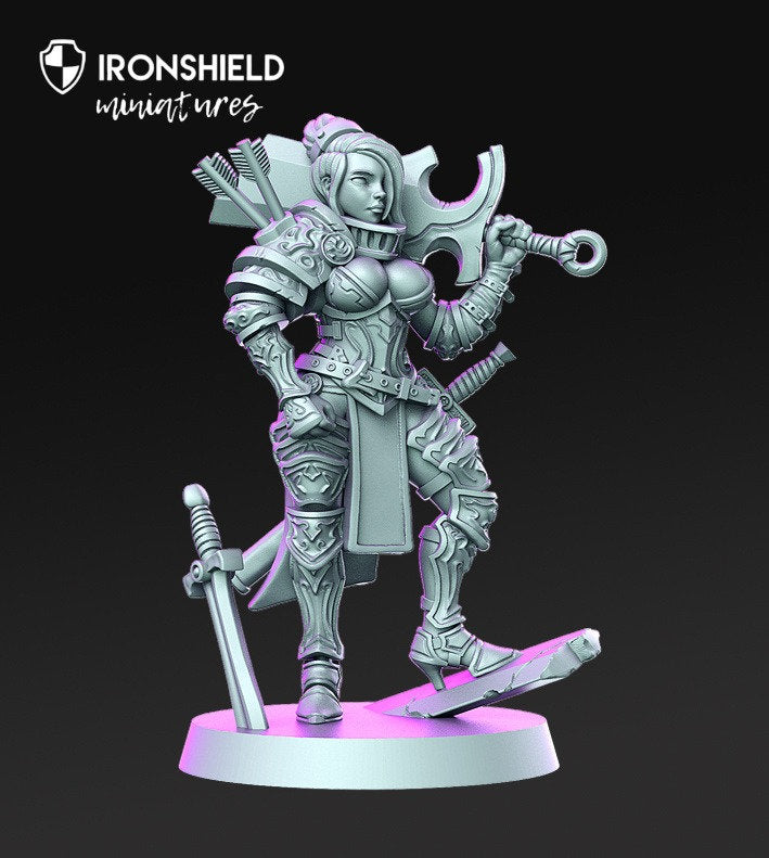 Rose - Female Soldier Knight Swordswoman mini for dnd figure print 3d 12k miniature miniatures Gift Idea | Dungeons and Dragons | Tabletop