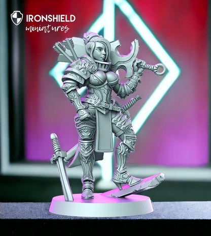 Rose - Female Soldier Knight Swordswoman mini for dnd figure print 3d 12k miniature miniatures Gift Idea | Dungeons and Dragons | Tabletop