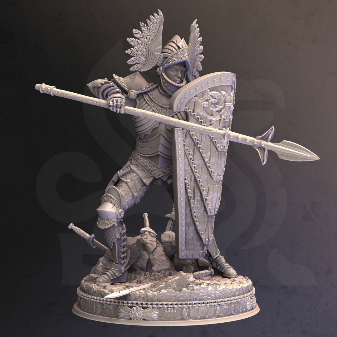 Guardian Worrior Shieldsman - Eridius Falx Figure + Base print 3d 12k miniature Gift Idea | Dungeons & Dragons | Tabletop | DM Stash