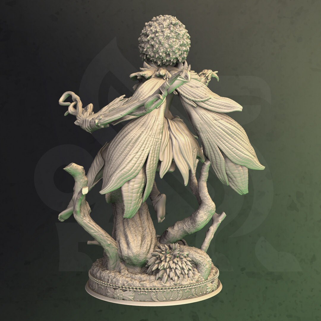 Forest Dryad - Elenil Figure + Base print 3d 12k miniature Gift Idea | Dungeons & Dragons | Tabletop | DM Stash