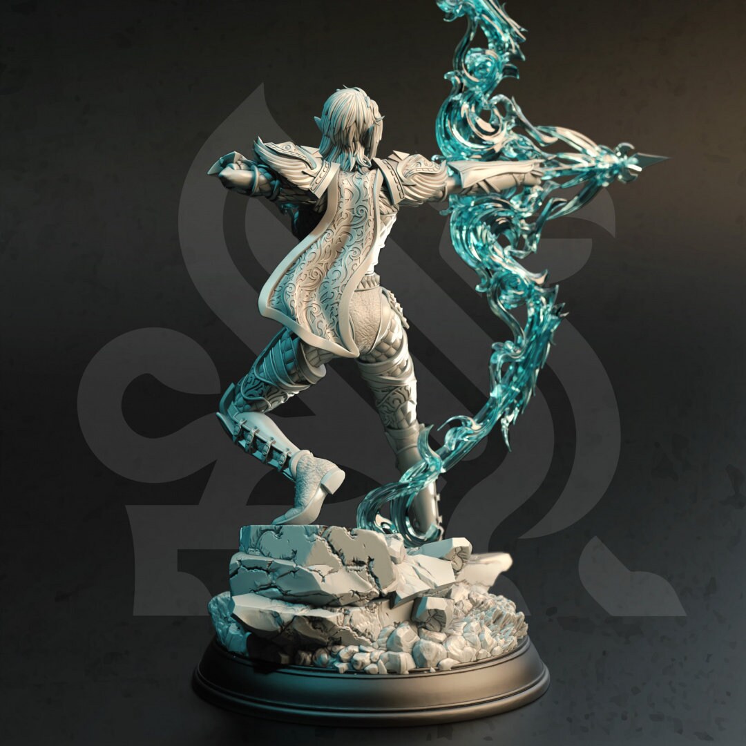 High Elf Arcane Archer - Eldiara Figure + Base print 3d 12k miniature Gift Idea | Dungeons & Dragons | Tabletop | DM Stash