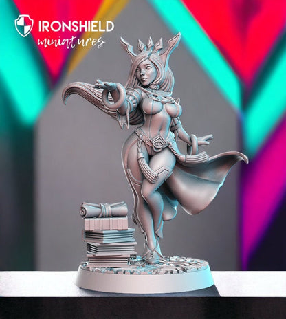 Sapphire - Female Wizard Mage Lady Girl mini for dnd figure print 3d 12k miniature miniatures Gift Idea | Dungeons and Dragons | Tabletop