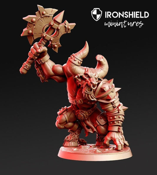 Taumachos - Minotaur Gladiator Beast Bull mini for dnd figure print 3d 12k miniature miniatures Gift Idea  Dungeons and Dragons Tabletop