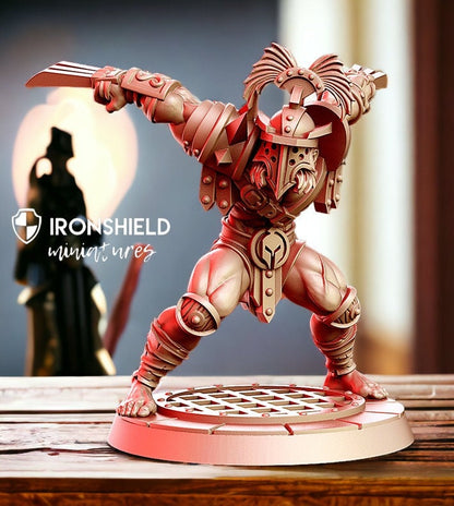 Wolverios Berserker Gladiator Wolverine Spartan mini for dnd figure print 3d miniature miniatures Gift Idea  Dungeons and Dragons Tabletop