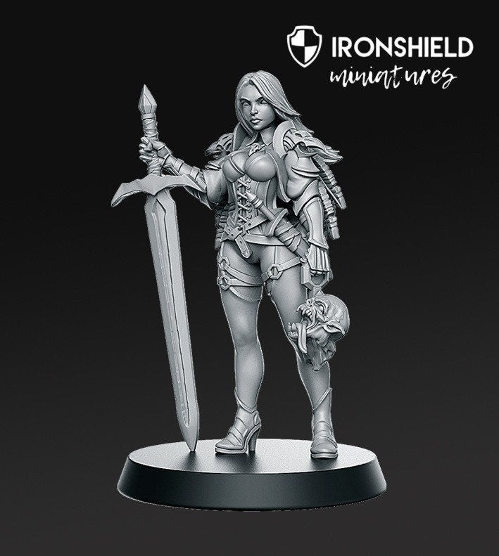 Zirila - Female Monster Hunter Girl Swordswoman mini for dnd figure print 3d miniature miniatures Gift Idea  Dungeons and Dragons Tabletop