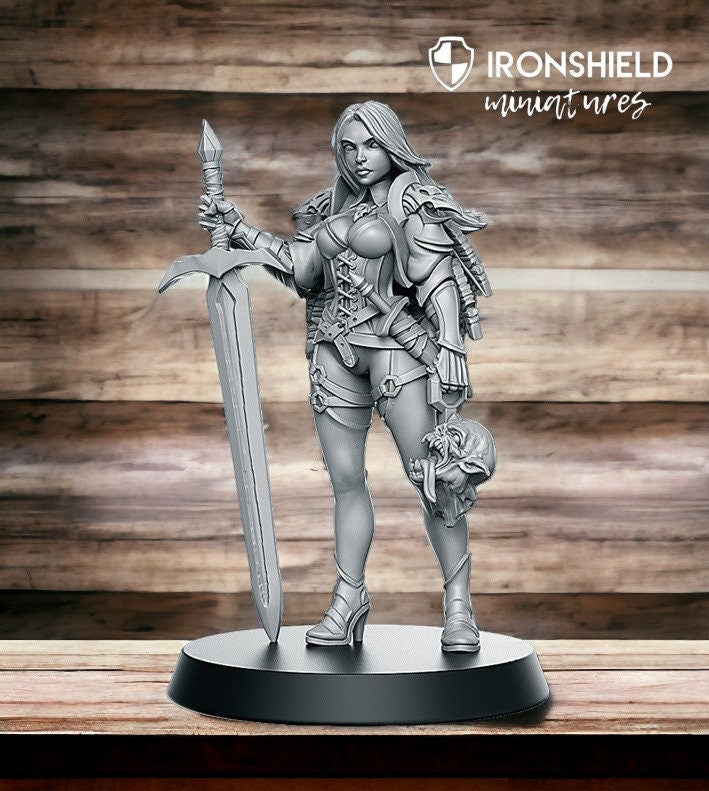 Zirila - Female Monster Hunter Girl Swordswoman mini for dnd figure print 3d miniature miniatures Gift Idea  Dungeons and Dragons Tabletop