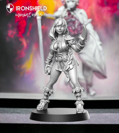 Artemisa - Female Warrior Woman Fighter mini for dnd figure print 3d miniature miniatures | Gift Idea | Dungeons and Dragons | Tabletop