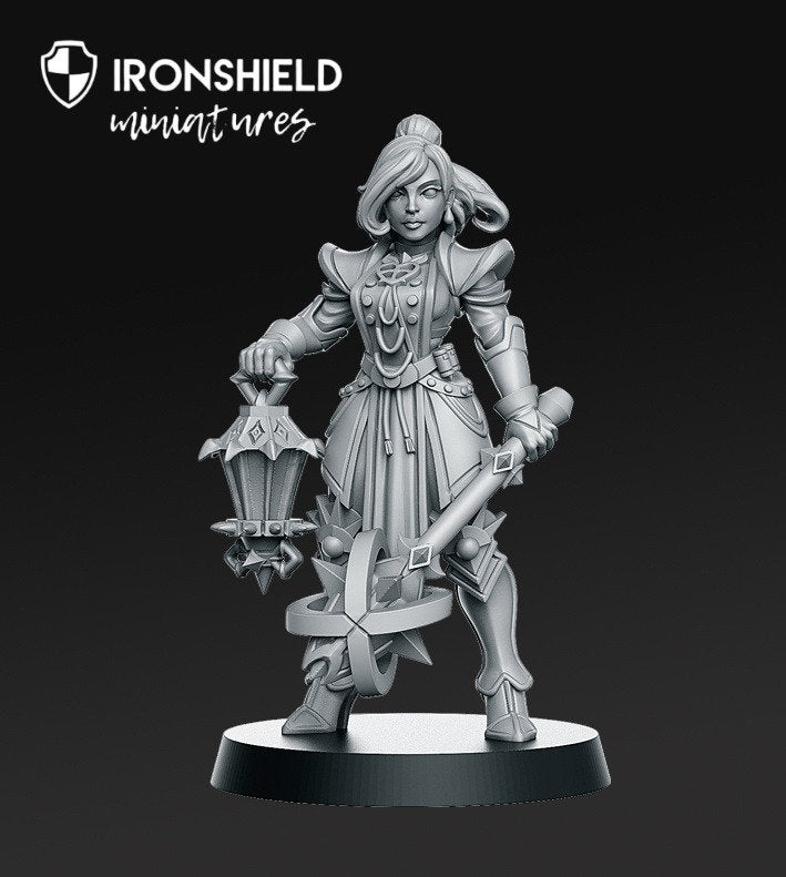 Zoe Tsun - Female Paladin Woman Wizzard mini for dnd figure print 3d miniature miniatures | Gift Idea | Dungeons and Dragons | Tabletop