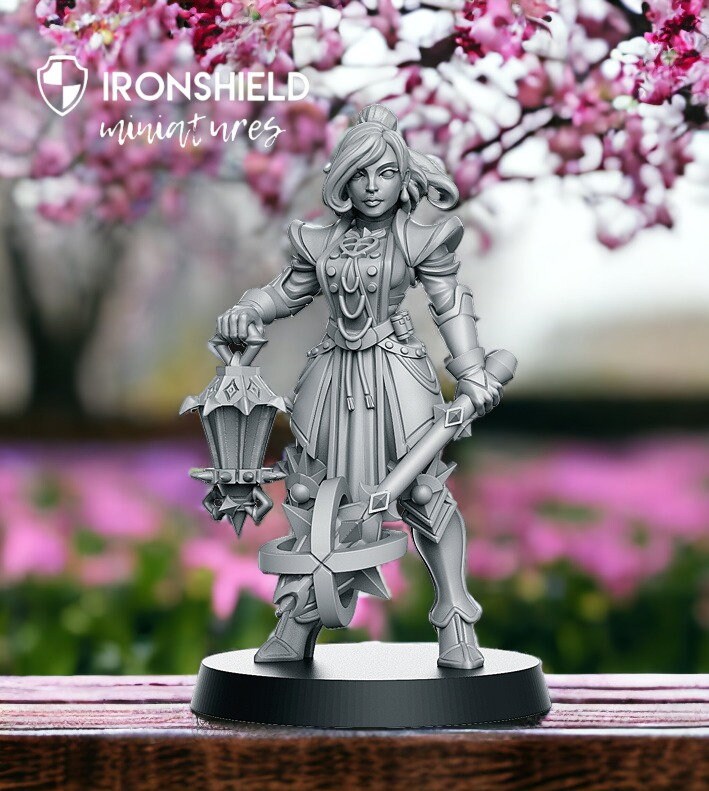 Zoe Tsun - Female Paladin Woman Wizzard mini for dnd figure print 3d miniature miniatures | Gift Idea | Dungeons and Dragons | Tabletop