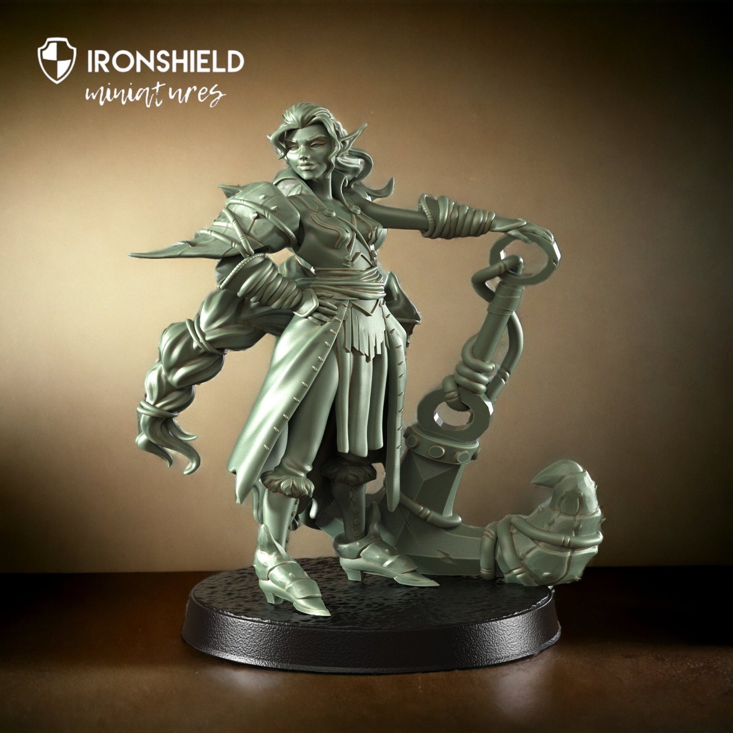 Ancla Deep Water Elven Pirate sword Figure + Base print 3d 12k miniature Gift Idea | Dungeons & Dragons | Tabletop | RN EStudio