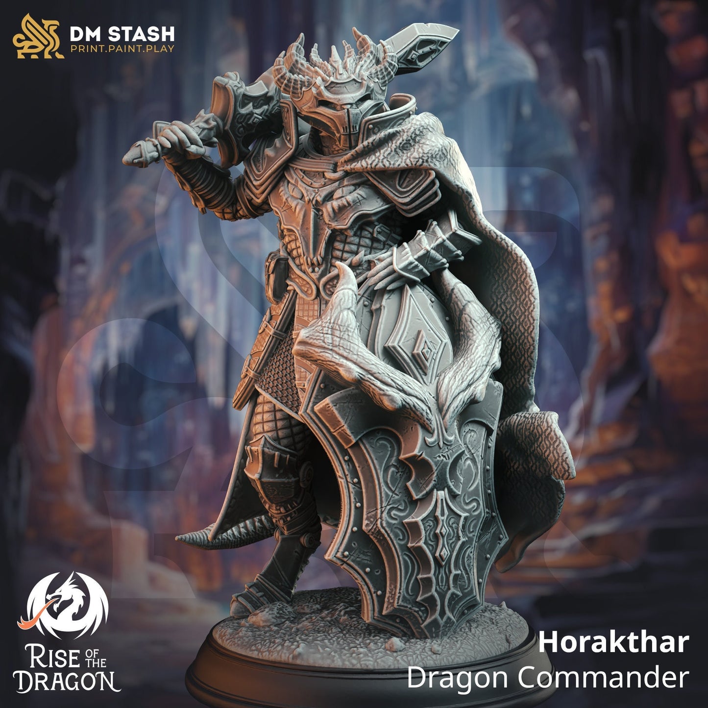 Horakthar - Dragon Commander (3 Variants) Rise of Dargon figure print 3d 12k miniature Gift Idea | Dungeons & Dragons | Tabletop | DM Stash