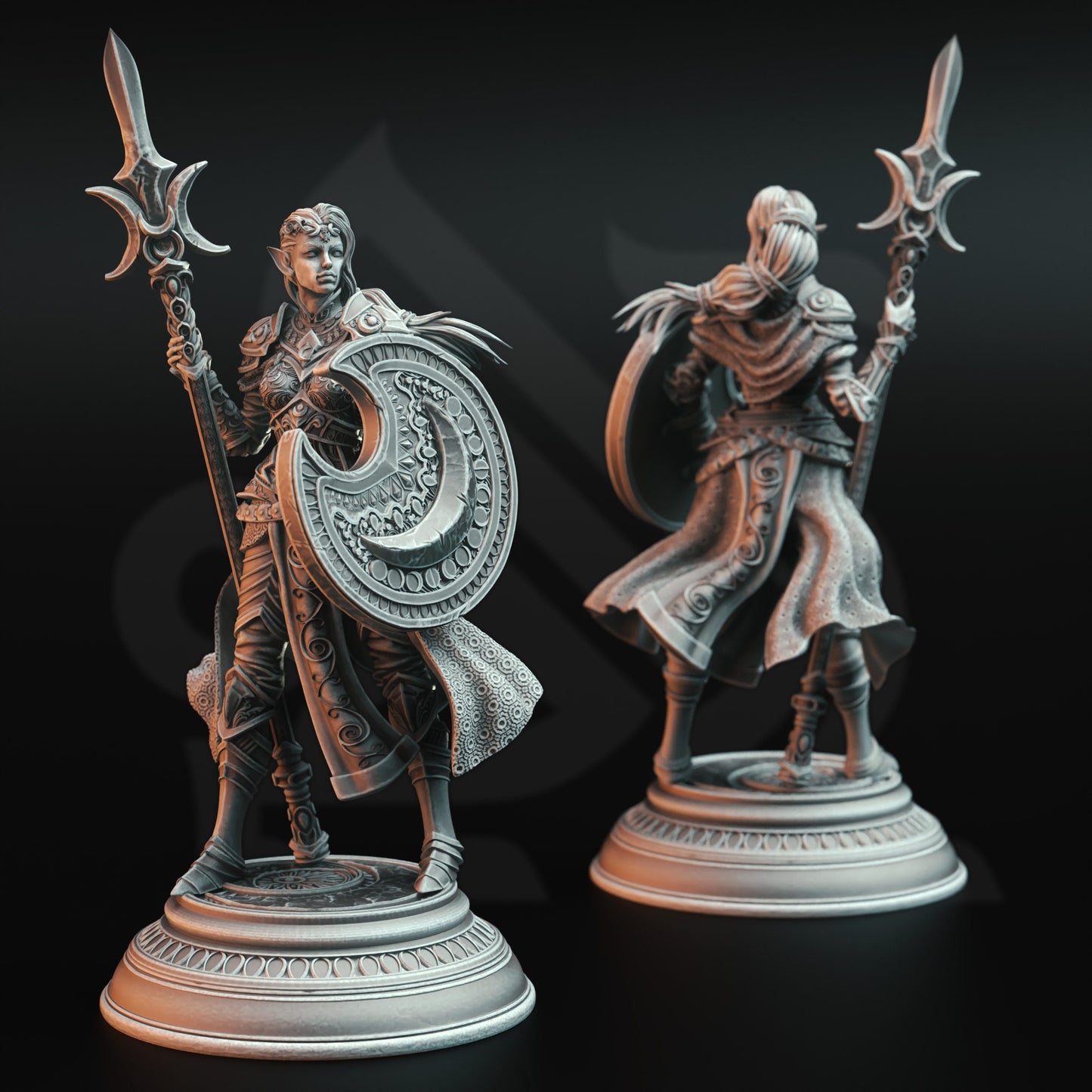 Half-Elf Moon Cleric - Ninera Glynvari figure print 3d 12k miniature Gift Idea | Dungeons & Dragons | Tabletop | DM Stash