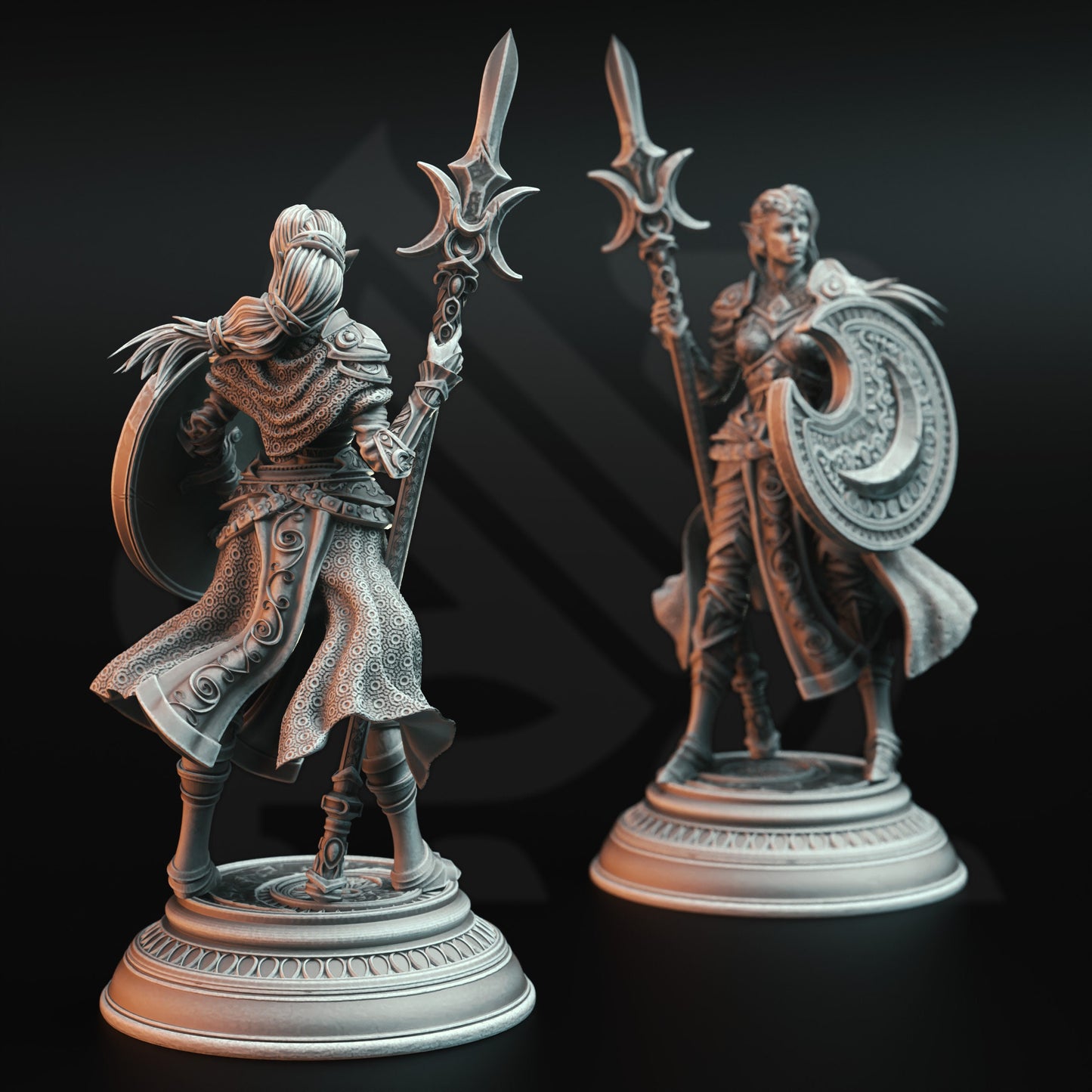 Half-Elf Moon Cleric - Ninera Glynvari figure print 3d 12k miniature Gift Idea | Dungeons & Dragons | Tabletop | DM Stash